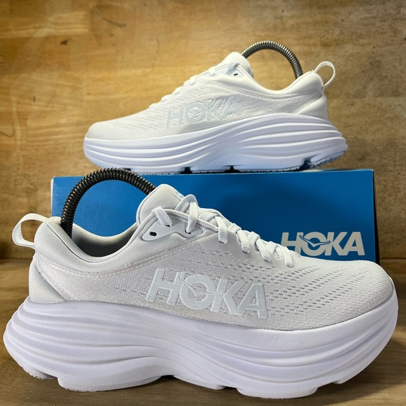 Hoka One One Shoes - Hoka One One Bondi 8 REFLECTIVE Womens Size 7.5 Running Shoes Sneakers White